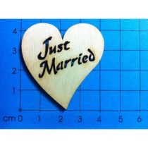 Herz "Just Married" ausgeschnitten 40mm