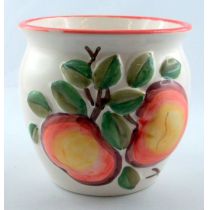 Übertopf klein mit früchtedesign Motiven Keramik bauchige Form