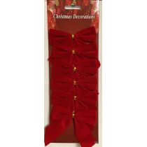 6 Rote Geschenkschleifen, ca 9 x10cm, für innen und außen günstig