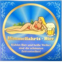 Aufkleber Flaschenetikett Himmelfahrtsbier Spruch Bierflasche Top!