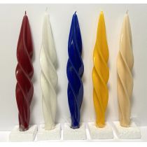 Spiralförmige Kerzen lakiert gedreht in 5 Farben günstig A