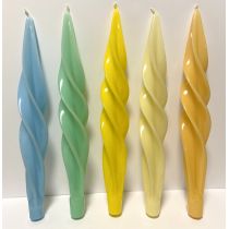 Spiralförmige Kerzen gedreht in 5 Farben 29 cm günstig D