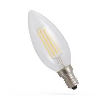 LED Filament Kerzenlampe, E14, 230V, 6W, 1800K - ultra warmweiß, klar