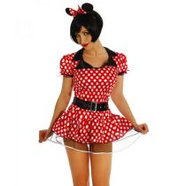 Minnie Mouse-Kostüm rot/weiß Größe 3XL