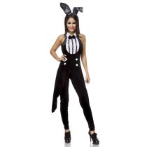Bunny-Kostüm schwarz/weiß Größe XS-S