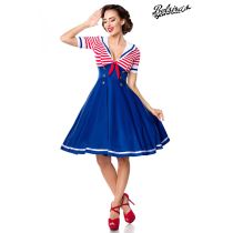 Swing-Kleid im Marinelook,blau/rot/weiß Größe S