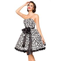 SONDERPOSTEN Vintage-Bandeau-Kleid,schwarz/weiß Größe XS