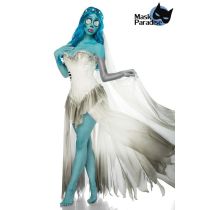 Skeleton Bride Kostüm weiß/blau Größe 2XL