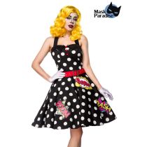 Pop Art Kostüm: Pop Art Girl schwarz/weiß/rot Größe S