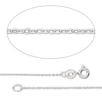 GEMSHINE 925 Silber Halskette.0,6 mm Ankerkette im klassischen Design mit Ketten Länge:40cm