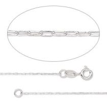 GEMSHINE 925 Silber Halskette. 0,6 mm Ankerkette im klassischen Design mit einer Länge von 46 cm