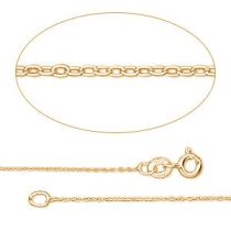 GEMSHINE 14k 585 Gold Halskette. 1,5 mm Ankerkette im klassischen Design mit Ketten Länge:40cm