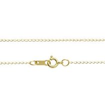 GEMSHINE 14k 585 Gold Halskette. 0,9 mm Ankerkette im klassischen Design mit Ketten Länge:61cm