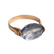 Gemshine - Damen - Ring - Spannring - Vergoldet - Amethyst - Blau, Ringgröße:57 (18.1)