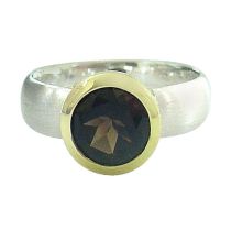 Gemshine - Damen - Ring - Silber 925 - Vergoldet - Rauchquarz - Braun, Ringgröße:57 (18.1)