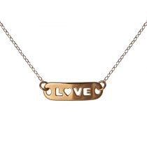 Gemshine - Damen - Halskette - WISHES - LOVE - Rose Gold - 48 cm