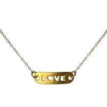 Gemshine - Damen - Halskette - WISHES - LOVE - Gold - 48 cm