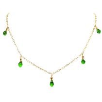 Gemshine - Damen - Halskette - Vergoldet - Peridot - Tropfen - Facettiert - Grün - 50 cm - Längenverstellbar
