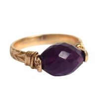 Gemshine - Damen - Ring - Spannring - Vergoldet - Amethyst - Violett, Ringgröße:57 (18.1)