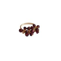 Gemshine - Damen - Ring - Vergoldet - Granat - Dunkelrot, Ringgröße:54 (17.2)