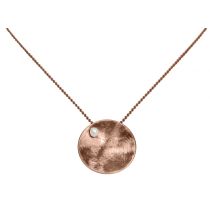 Gemshine - Damen - Halskette - Anhänger - 925 Silber - Rose Vergoldet - Schale - Geometrisch - Design - Perle 