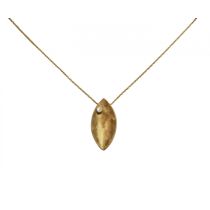 Gemshine - Damen - Halskette - Anhänger - 925 Silber - Vergoldet - Marquise - Minimalistisch - Design - Perle 