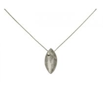 Gemshine - Damen - Halskette - Anhänger - 925 Silber - Marquise - Minimalistisch - Design - Perle - Weiß - 45 