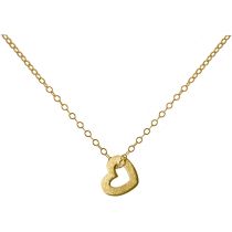 Gemshine - Damen - Herz - Halskette - Anhänger - 925 Silber - Vergoldet - 1,1 cm