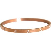 Gemshine - Damen - Armband - Armreif - WISHES - Sparkle - Glanz - Funkeln - Rose Gold - 4 mm