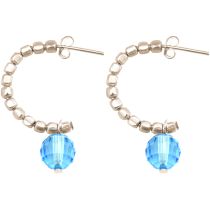 Gemshine - Damen - Ohrringe - 925 Silber - Loop - Blau - 3 cm