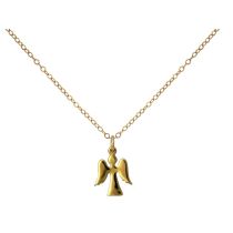 Gemshine - Damen - Halskette - Anhänger - Engel - Schutzengel - 925 Silber - Vergoldet - 1,3 cm