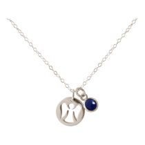 Gemshine - Damen - Halskette - Anhänger - Engel - Schutzengel - 925 Silber - Saphir - Blau - 1,3 cm