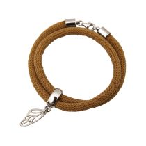 Gemshine - Damen - Armband - Wickelarmband - 925 Silber - Schmetterling - Braun