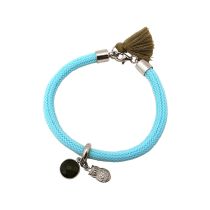 Gemshine - Damen - Armband - 925 Silber - Edelstein - Rauchquarz - Eule - Blau - Braun