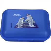 Brotbox Delphin blau mit 1 Trennsteg Delfin Brotzeitbox Brotzeitdose Brotdose Frühstücksdose