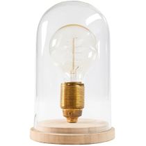 Invicta Tischleuchte Edison Retro Vintage Tischlampe aus Holz und Glas Lampe