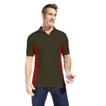 Promodoro Men Function Contrast Polo hunling green - rot, Gr. 2XL