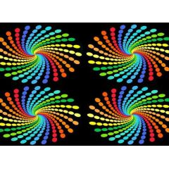 Postkarte mit 3D Effekt: Farbspiralen