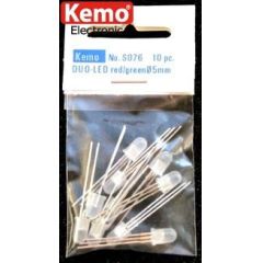 Kemo Duo-LED Ø 5 mm rot/grün 10 Stück