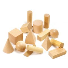 Geometriekörper aus Holz,15 Teile
