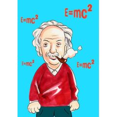 Effekt-Postkarte Wackelbild "E=mc2 Einstein"