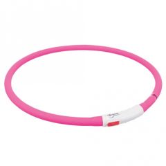 Trixie Flash Leuchtring USB aus Silikon - pink