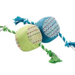 Karlie COTTAGE LINE Ball mit Seil - Blau, 22 cm
