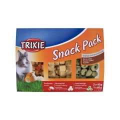 Trixie Snack Pack - Fruchtmix, Brotwürfel, Luzerneringe