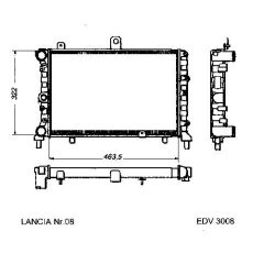 NEU + Kühler Lancia Delta / Prisma 1.3 / 1.5 / 1.6 - 9.85 - 8.86 - Kühlsystem Wasserkühler / Radiator + + + NE