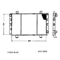 NEU + Kühler Ford Transit MK 3 2.4 D Schaltgetriebe - 9.83 - 8.xx - Kühlsystem Wasserkühler / Radiator 680 x 4