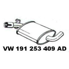 Mittelschalldämpfer VW Golf 2 / Jetta 2 19 - VAG / VW / Audi 9.83 - 8.91 - Vor - Schalldämpfer Abgasanlage / A
