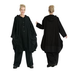 AKH Fashion schwarze Kapuzen-Übergangsjacken Lagenlook Herbst Mode