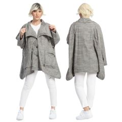 AKH Fashion graue Lagenlook Sommer-Jacken Baumwolle