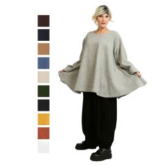 Lagenlook Woll-Pullover Shirts A-Linie große Größen AKH